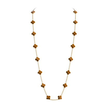 [Riva Jewelry]クラシック20モチーフ ラッキークローバー ロングネックレス ゴールドコレクション