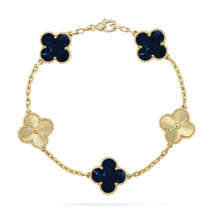 [Riva Jewelry]LUCKY CLOVER 5-MOTIF BRACELET - PIETERSITE-KOLLEKTION