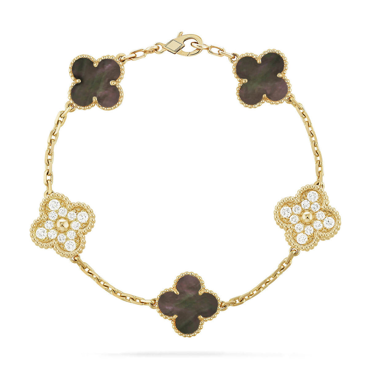 [Riva Jewelry ] CLOVER 5 MOTIF GRAY MOP BRACELET COLLECTION