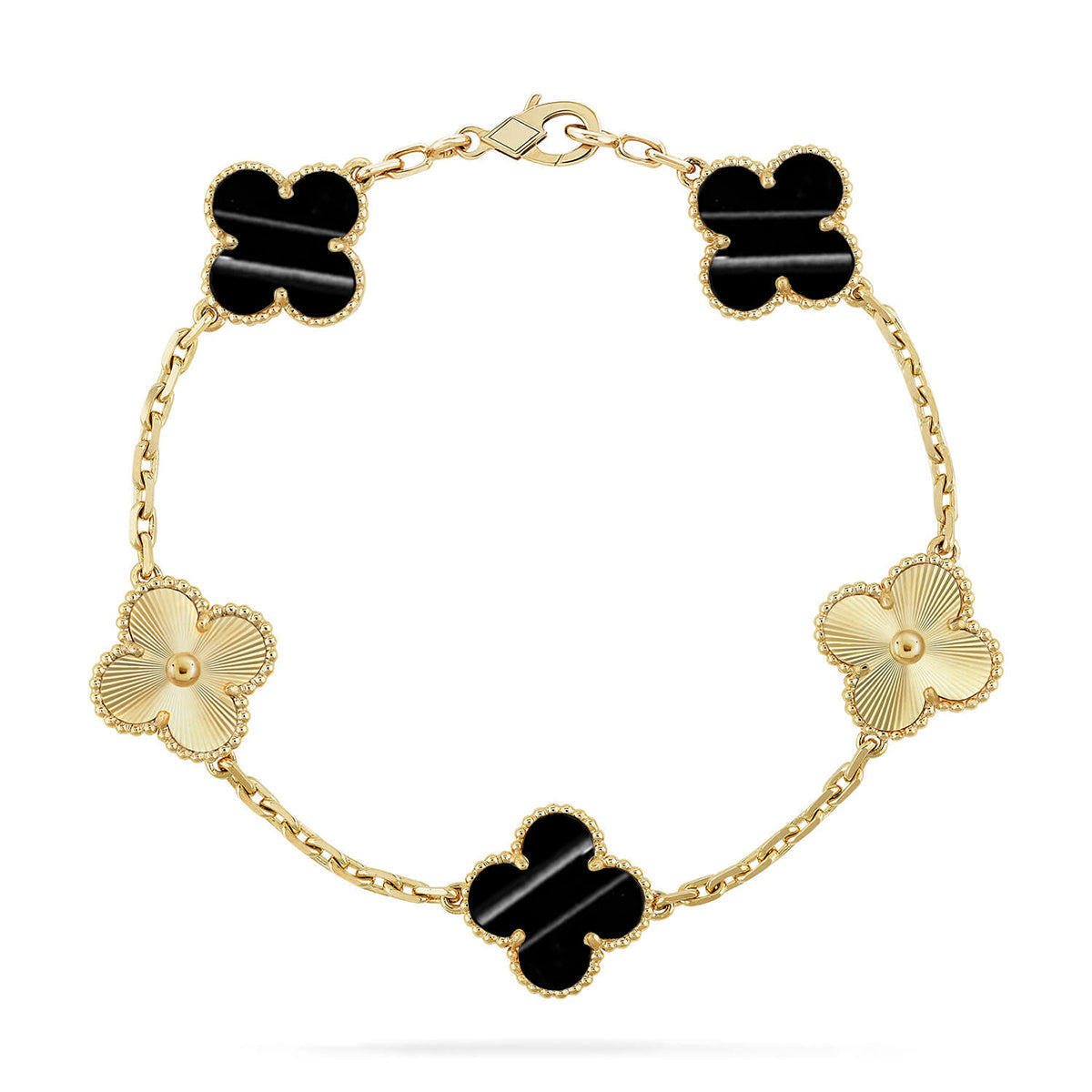 [Riva Jewelry]LUCKY CLOVER 5-MOTIF BRACELET - PULSE STONE COLLECTION