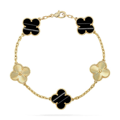 [Riva Jewelry]LUCKY CLOVER 5-MOTIF BRACELET - PULSE STONE COLLECTION