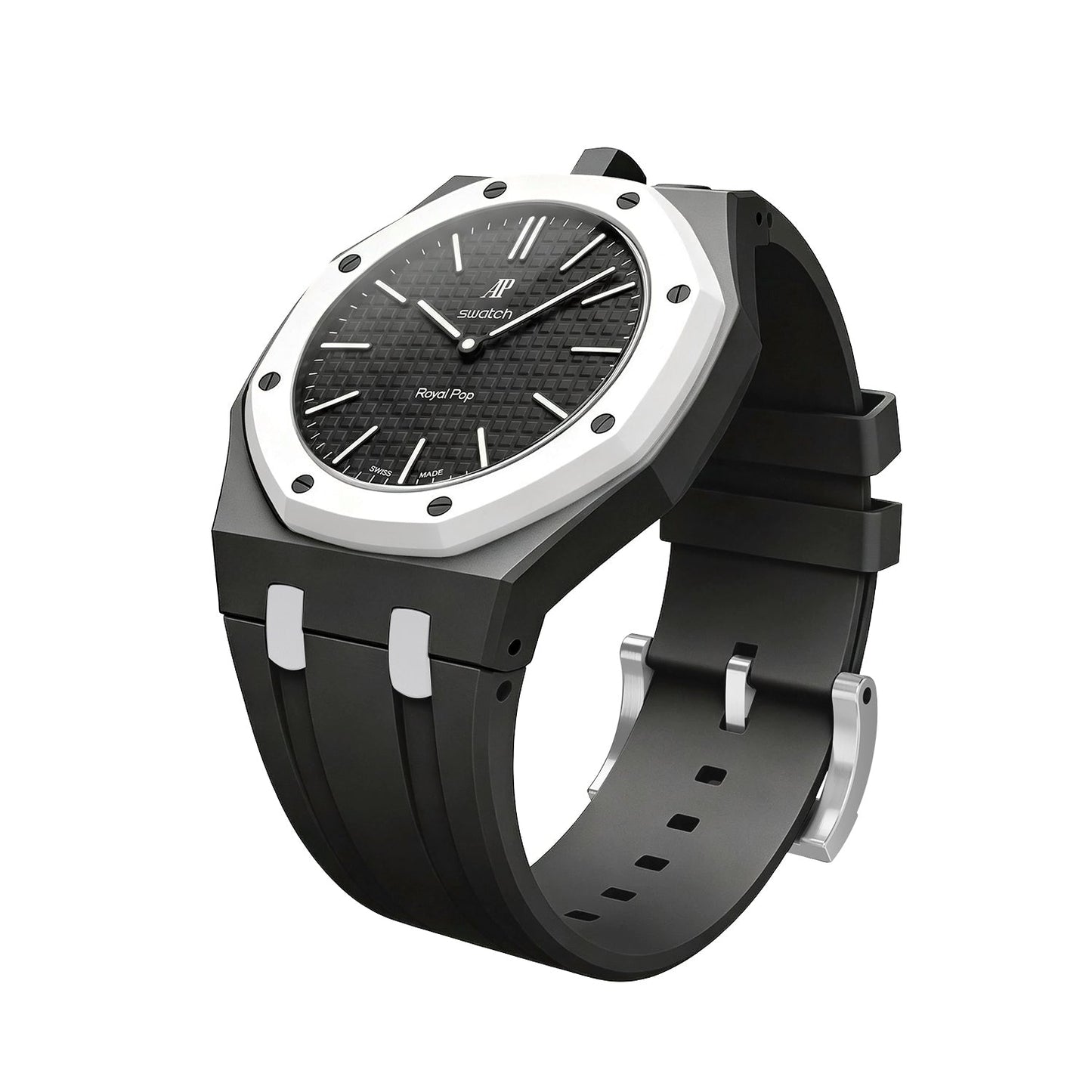[Riva Jewelry]OAK POP EXKLUSIVES SCHWARZ-WEISSES SILIKONARMBAND