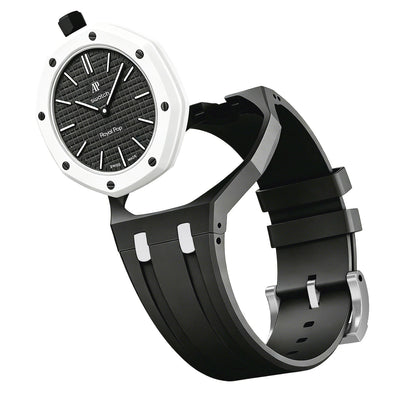 [Riva Jewelry]OAK POP EXKLUSIVES SCHWARZ-WEISSES SILIKONARMBAND