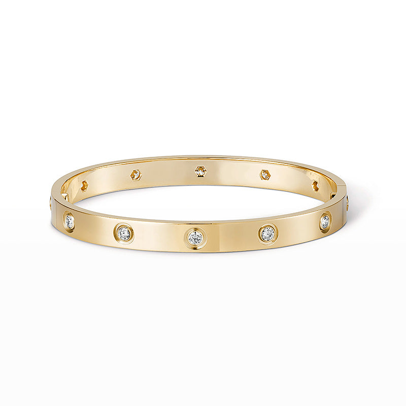[Riva Jewelry]クラシック 6.1MM ラブバングル - 10ダイヤモンド