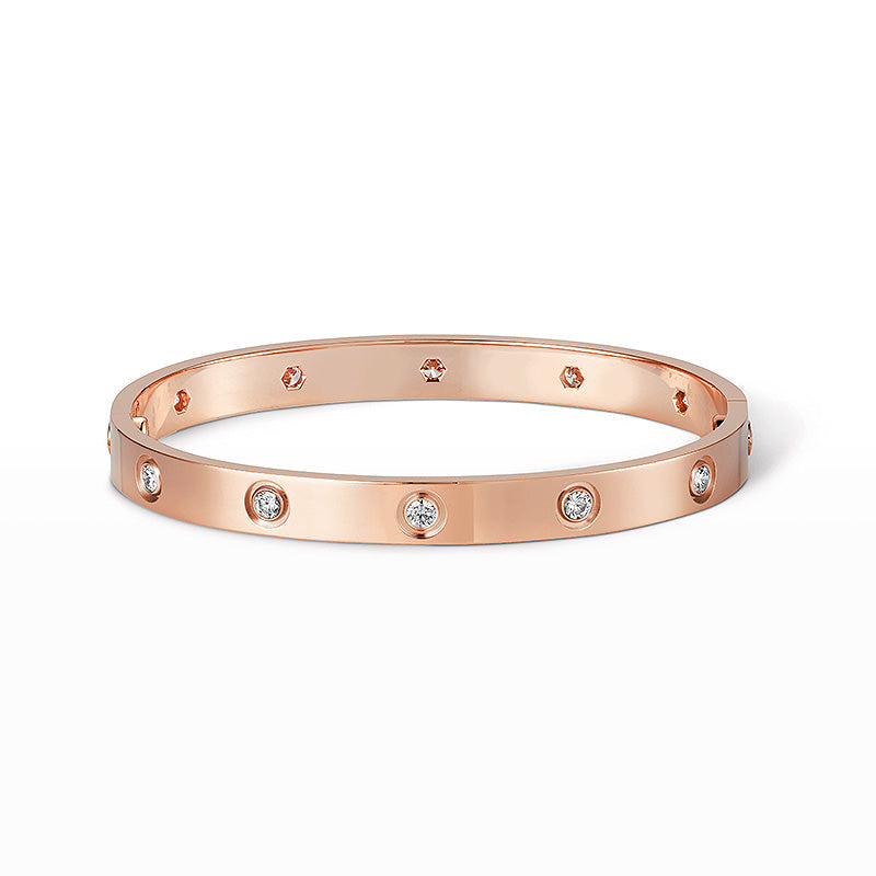 [Riva Jewelry]クラシック 6.1MM ラブバングル - 10ダイヤモンド