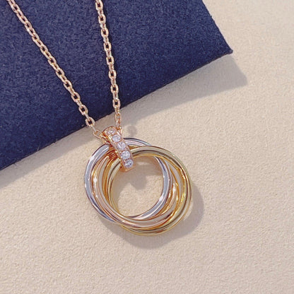 [Riva Jewelry ]TRINITY NECKLACE GOLD  DIAMONDS