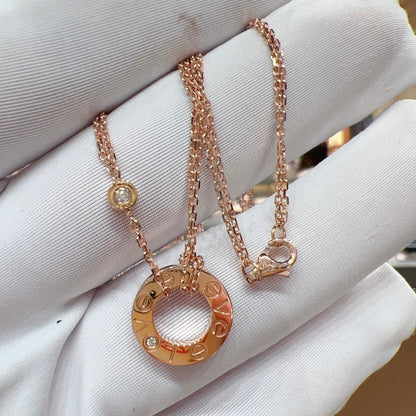 [Riva Jewelry ]LOVE NECKLACE 16MM 2 DIAMONDS