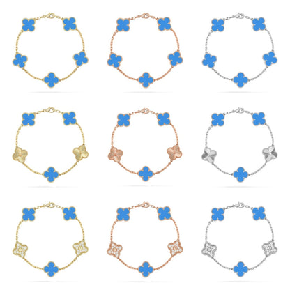 [Riva Jewelry ] CLOVER 5 MOTIF BLUE AGATE BRACELET COLLECTION