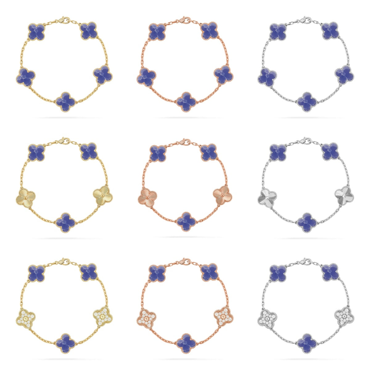 [Riva Jewelry ]CLOVER 5 MOTIF BLUE VEINS BRACELET COLLECTION
