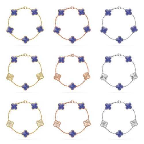 [Riva Jewelry ]CLOVER 5 MOTIF BLUE VEINS BRACELET COLLECTION