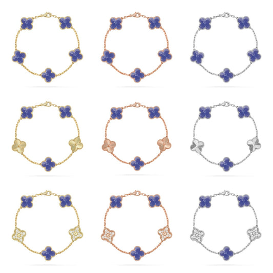 [Riva Jewelry ]CLOVER 5 MOTIF BLUE VEINS BRACELET COLLECTION