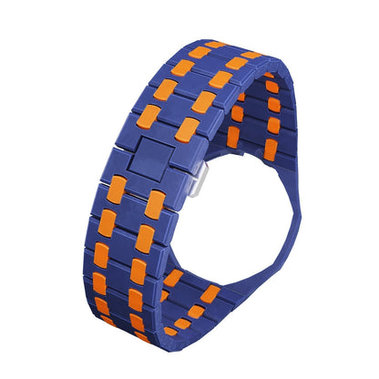 [Riva Jewelry]OAK POP EXCLUSIVE DARK BLUE AND ORANGE BIOCERAMIC STRAP