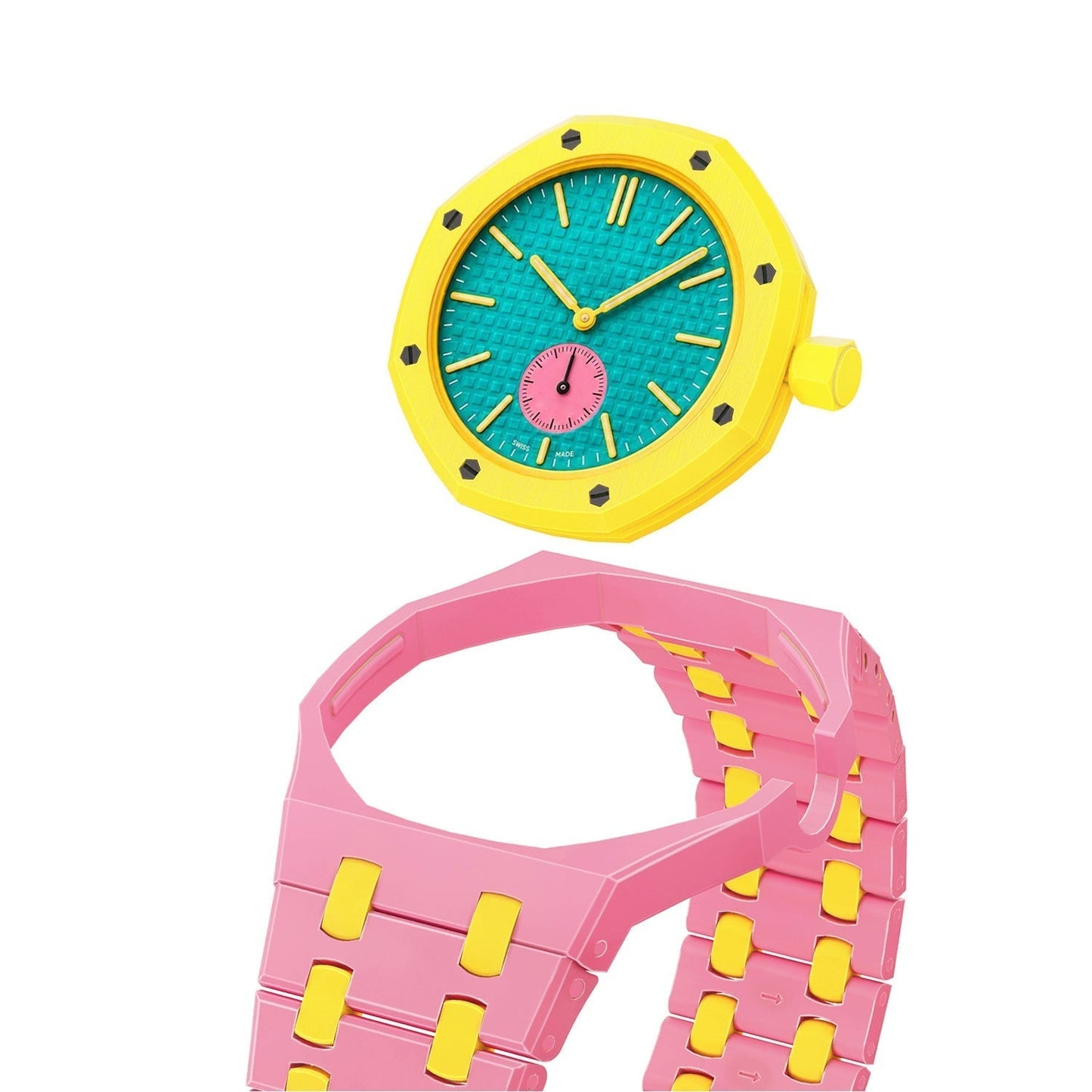 [Riva Jewelry]OAK POP EXKLUSIVES ROSA-GELBES BIOCERAMIC-ARMBAND