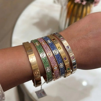 [Riva Jewelry]CLASSIC 6.1MM LOVE BRACELET 10-DIAMOND FULL PAVÉ
