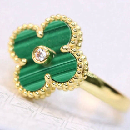 [Riva Jewelry ]CLOVER MALACHITE RING GOLD DIAMOND