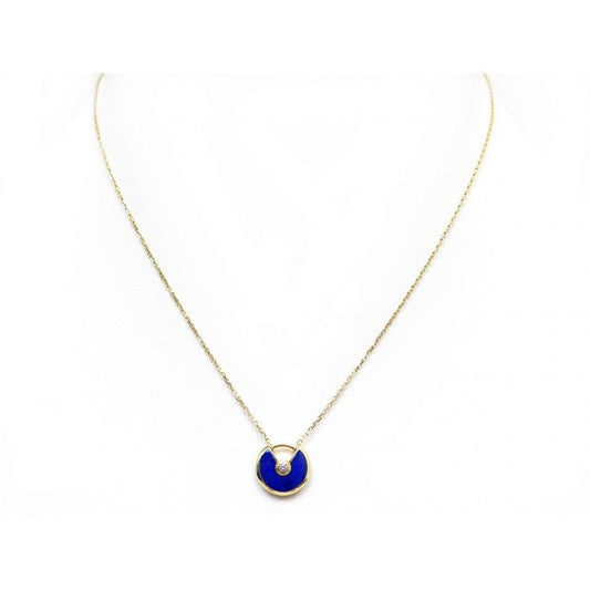 [Riva Jewelry ]AMULETTE ROSE GOLD AGATE NECKLACE