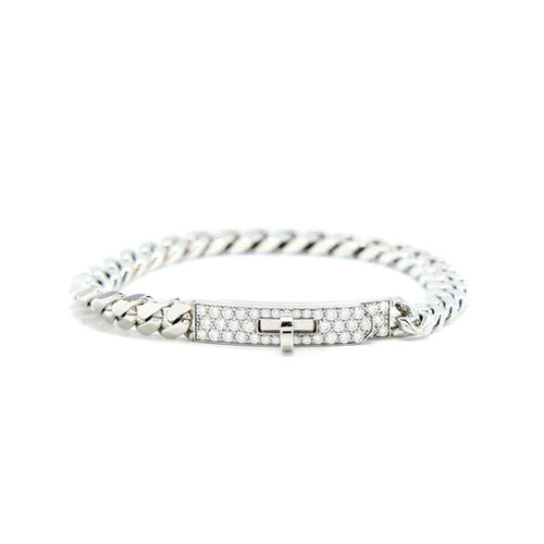 [Riva Jewelry ]KELLY CHAIN SILVER DIAMOND BRACELET