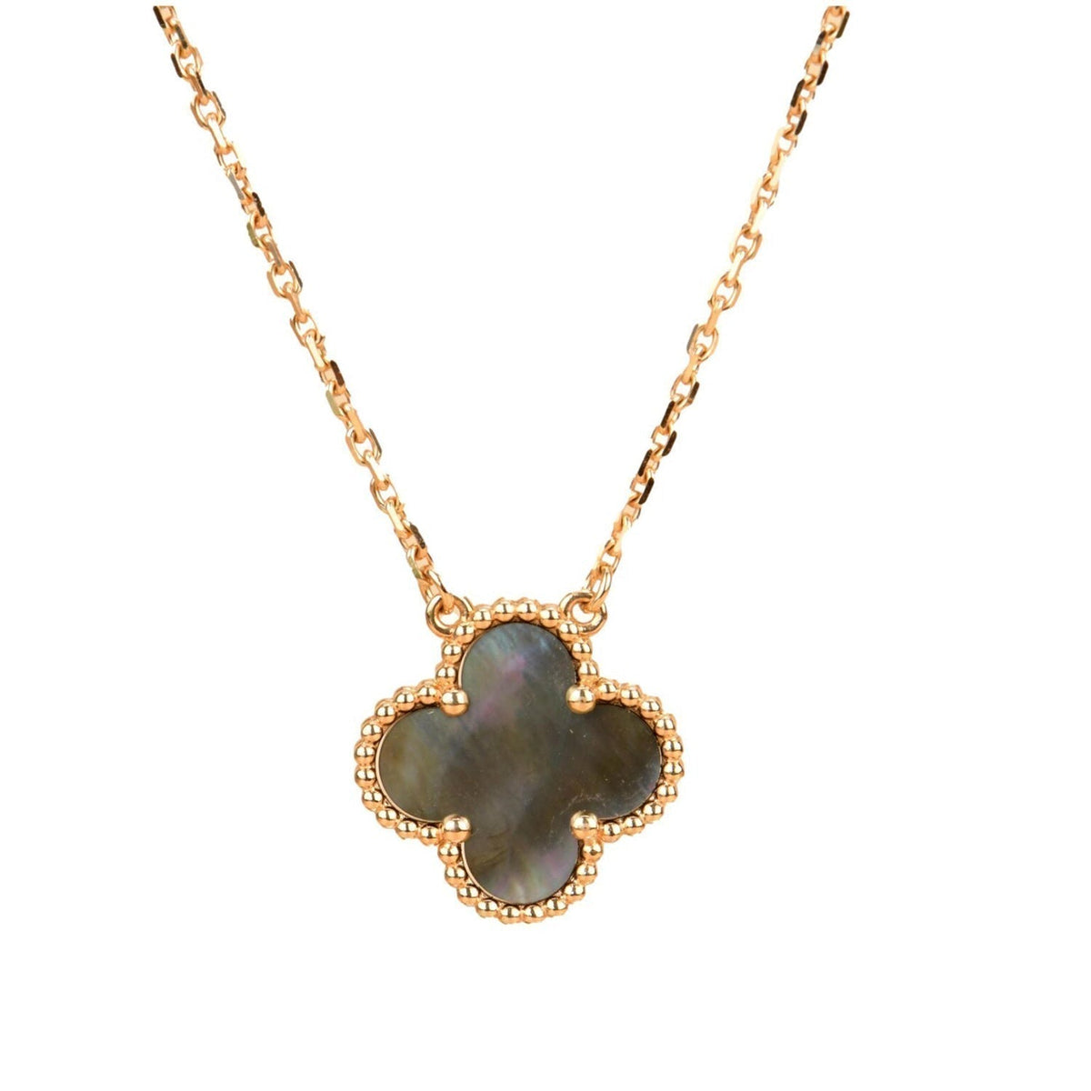 [Riva Jewelry ]CLOVER 15MM  GRAY MOTHER OF PEARL NECKLACE