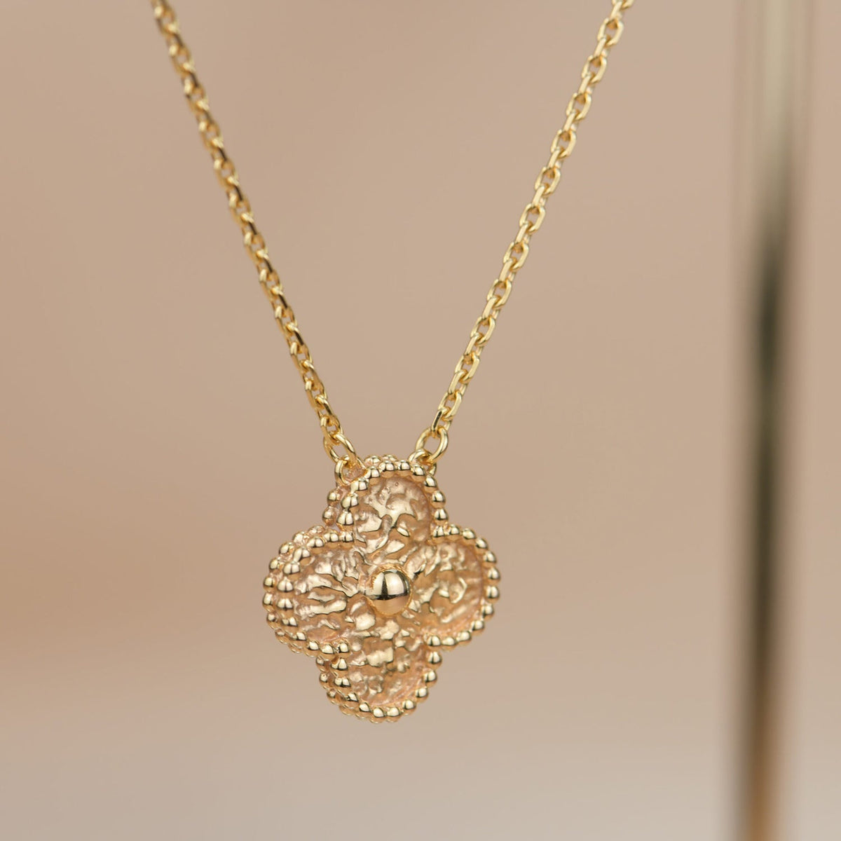 [Riva Jewelry ]CLOVER 15MM  BRONZING NECKLACE