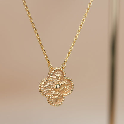 [Riva Jewelry ]CLOVER 15MM  BRONZING NECKLACE