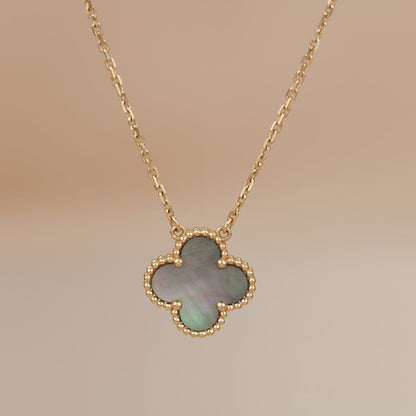 [Riva Jewelry ]CLOVER 15MM  GRAY MOTHER OF PEARL NECKLACE
