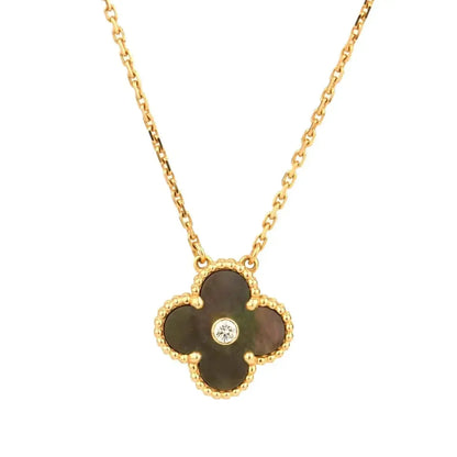 [Riva Jewelry ]CLOVER 15MM DIAMOND AND MOTHER-OF-GREY NECKLACE