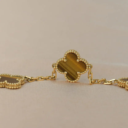 [Riva Jewelry ] CLOVER 5 MOTIFS TIGER EYE BRACELET COLLECTION