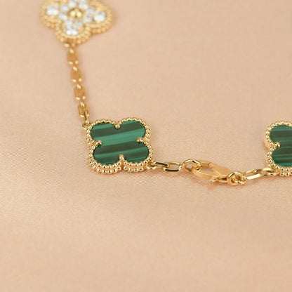 [Riva Jewelry ] CLOVER 5 MOTIF MALACHITE BRACELET COLLECTION