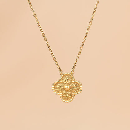 [Riva Jewelry ]CLOVER 15MM  BRONZING NECKLACE