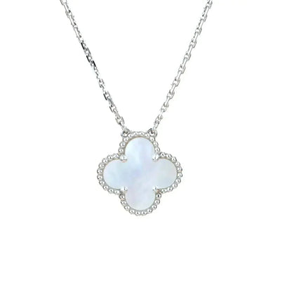 [Riva Jewelry ]CLOVER  15MM WHITE MOTHER-OF-PEARL SILVER