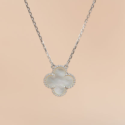 [Riva Jewelry ]CLOVER  15MM WHITE MOTHER-OF-PEARL SILVER