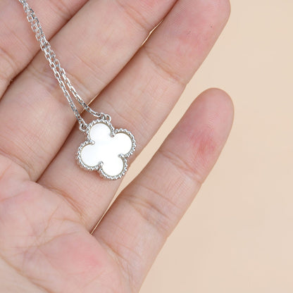 [Riva Jewelry ]CLOVER  15MM WHITE MOTHER-OF-PEARL SILVER