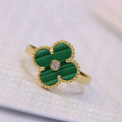 [Riva Jewelry ]CLOVER MALACHITE RING GOLD DIAMOND