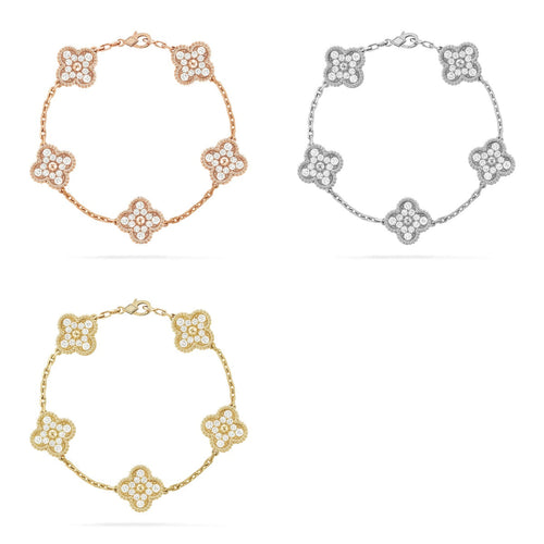 [Riva Jewelry ] CLOVER 5 MOTIF FULL DIAMOND BRACELET COLLECTION