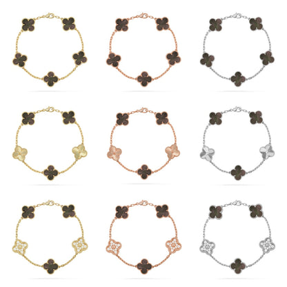 [Riva Jewelry ] CLOVER 5 MOTIF GRAY MOP BRACELET COLLECTION