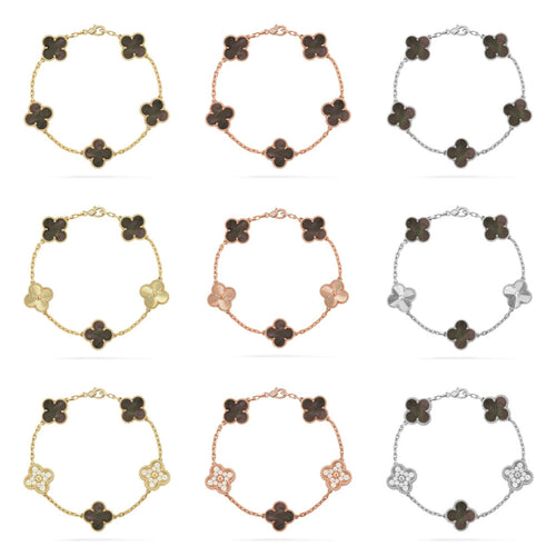 [Riva Jewelry ] CLOVER 5 MOTIF GRAY MOP BRACELET COLLECTION