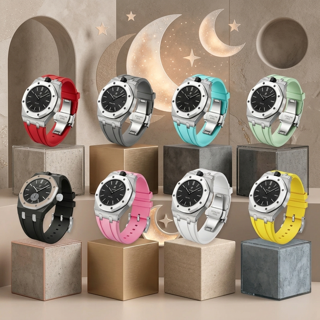 [Riva Jewelry]Royal Oak Pop Exclusive Stahlgehäuse & Silikonarmband mit Wiege