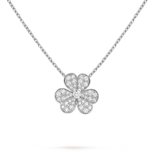 [Riva Jewelry ]CLOVER DIAMOND NECKLACE SILVER