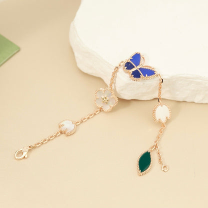 [Riva Jewelry]FRÜHLINGSZAUBER SCHMETTERLING & BLUMEN-CHARM-ARMBAND