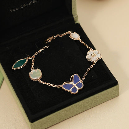[Riva Jewelry]FRÜHLINGSZAUBER SCHMETTERLING & BLUMEN-CHARM-ARMBAND