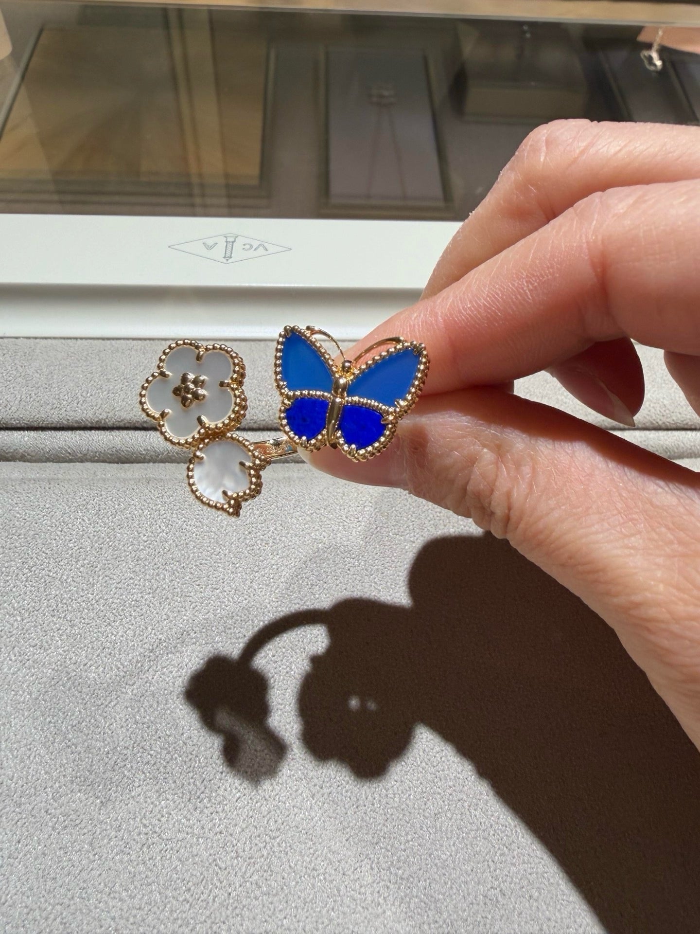 [Riva Jewelry]FEDER-SCHMETTERLING OFFENER RING