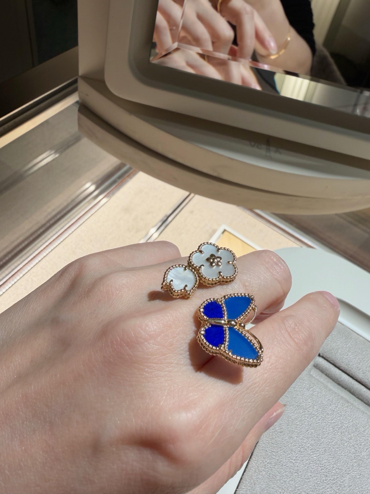 [Riva Jewelry]FEDER-SCHMETTERLING OFFENER RING