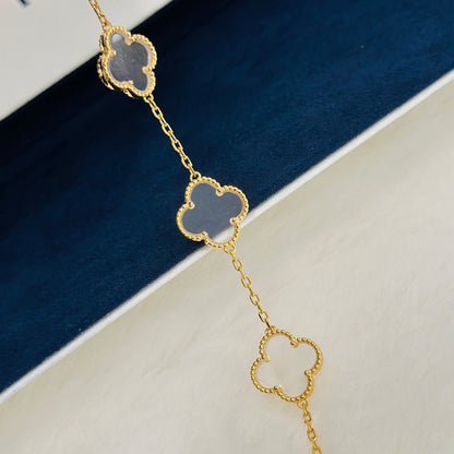 [Riva Jewelry ]CLOVER 5 MOTIF ROCK CRYSTAL BRACELET