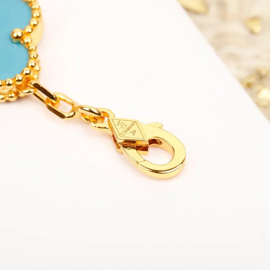 [Riva Jewelry]LUCKY CLOVER 5-MOTIF ARMBAND - TÜRKIS KOLLEKTION