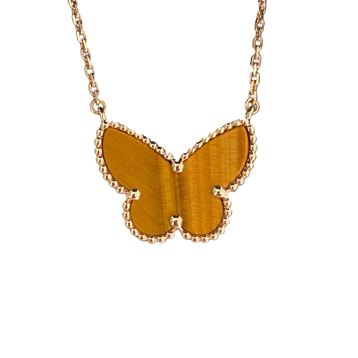 [Riva Jewelry ] TIGER__ EYE BUTTERFLY NECKLACE