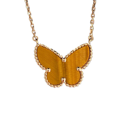 [Riva Jewelry ] TIGER__ EYE BUTTERFLY NECKLACE