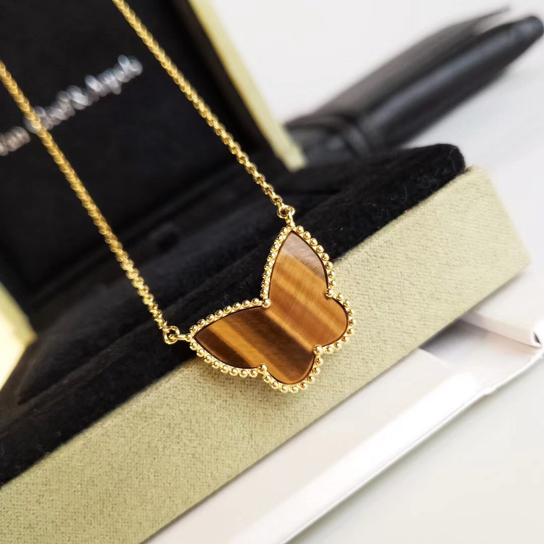 [Riva Jewelry ] TIGER__ EYE BUTTERFLY NECKLACE