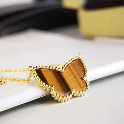 [Riva Jewelry ] TIGER__ EYE BUTTERFLY NECKLACE