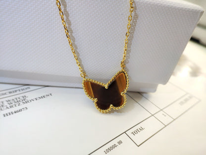 [Riva Jewelry ] TIGER__ EYE BUTTERFLY NECKLACE