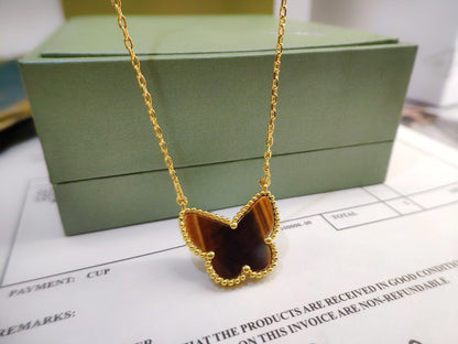 [Riva Jewelry ] TIGER__ EYE BUTTERFLY NECKLACE